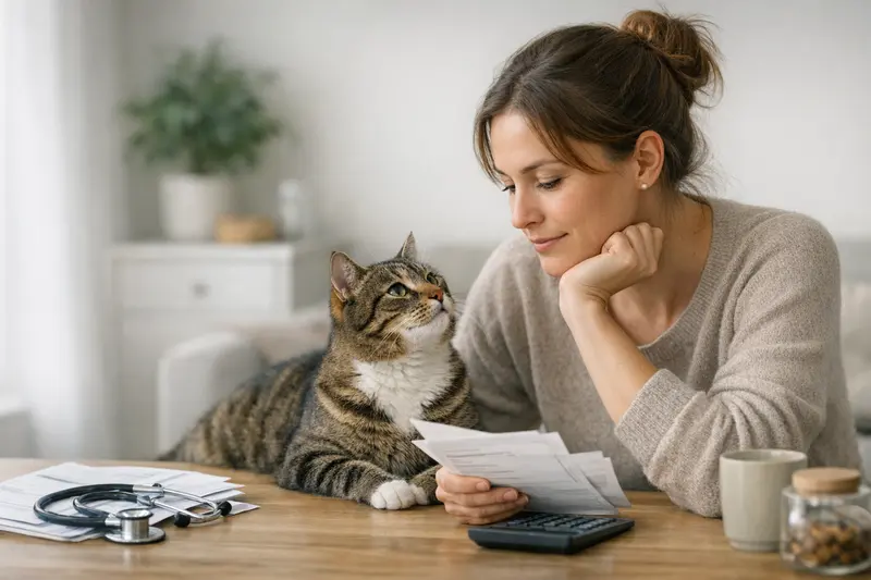 Katzenversicherung - Entscheidungshilfe Eine Katze in einem Tierarzt-Wartezimmer, symbolisiert die Entscheidung für eine Katzenversicherung.