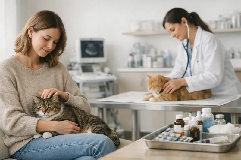 Illustration zu den Unterschieden zwischen OP-Schutz und umfassender Katzenkrankenversicherung.
