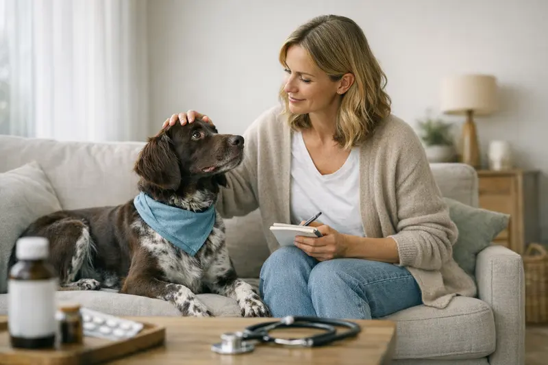 Vorsorgeuntersuchung für Hunde Ein Hund bei einer Vorsorgeuntersuchung beim Tierarzt.