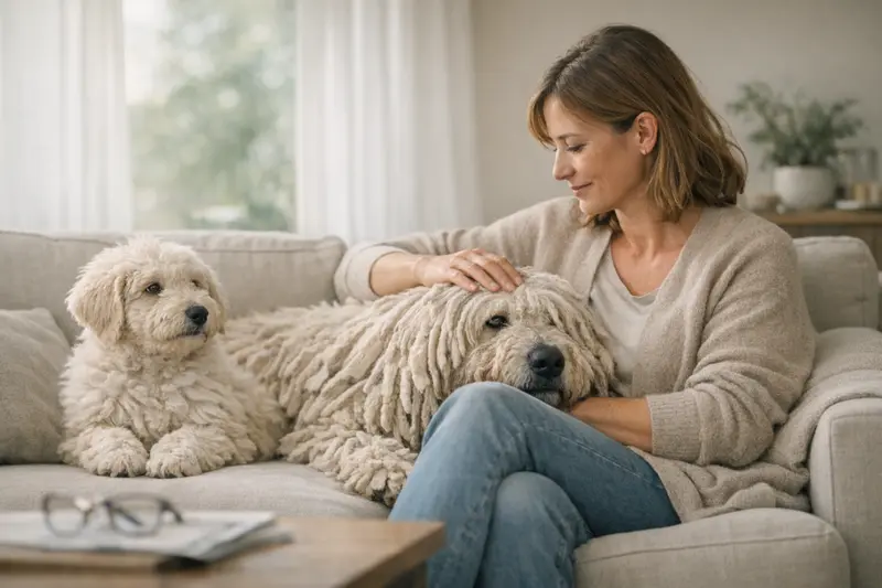 Tierarztbesuch eines älteren Hundes Seniorer Hund bei einem Tierarztbesuch zur Gesundheitscheck-Ung.