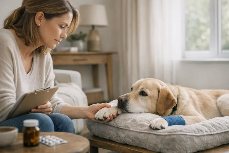 Tierarztbesuch und Hundekrankenversicherung Ein Hund beim Tierarzt zur Untersuchung, wichtig für den Versicherungsschutz.