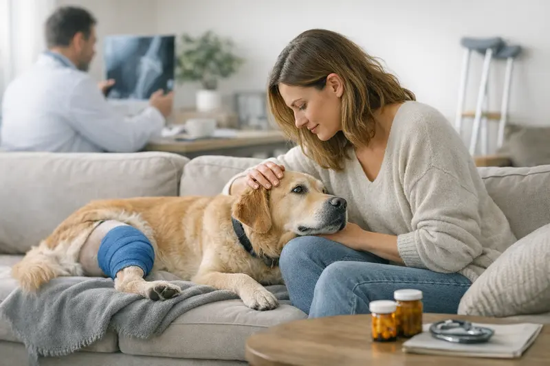 Ein Hund wird beim Tierarzt behandelt, um die Bedeutung einer umfassenden Krankenversicherung zu verdeutlichen.