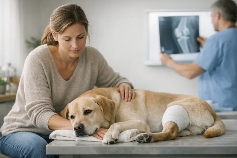 Ein gesunder Hund spielt im Garten, symbolisch für die Wichtigkeit einer OP-Versicherung.