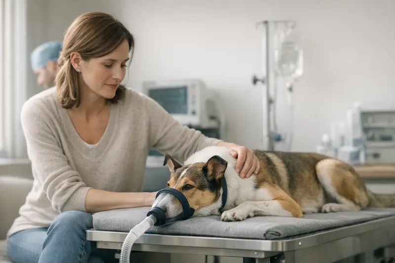 Kurzhaarcollie beim Tierarzt Ein Kurzhaarcollie bei einem Tierarzt, der eine Untersuchung erhält.