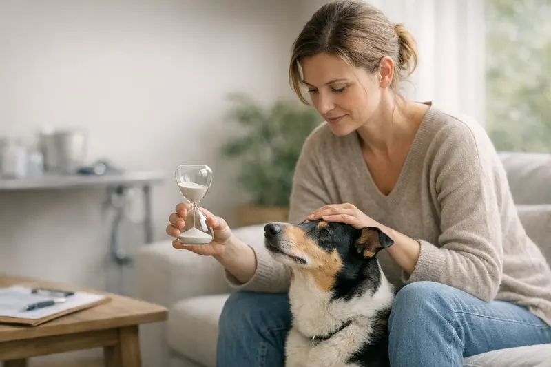 Wartezeiten bei Hundekrankenversicherungen Ein Hund wird beim Tierarzt untersucht, um die Bedeutung von Wartezeiten in der Hundekrankenversicherung zu verdeutlichen.