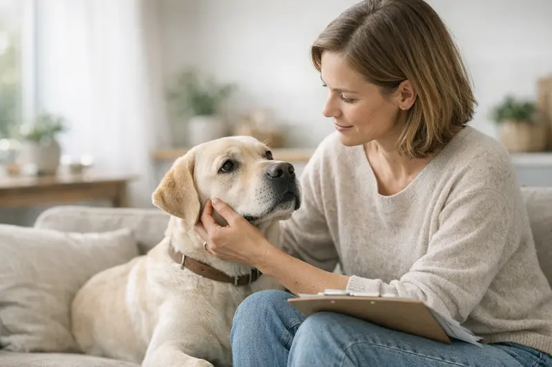 Vorteile einer frühen Hundeversicherung Ein glücklicher Labrador liegt entspannt auf dem Sofa, symbolisch für die Sicherheit durch eine frühzeitige Hundeversicherung.