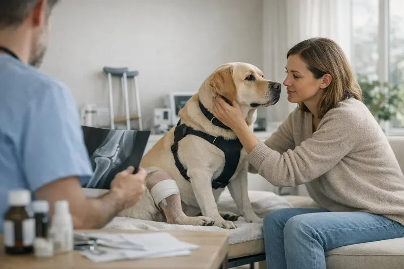 Hundeversicherung Tarifpunkte Labrador Wichtige Tarifpunkte für die Hundeversicherung eines Labradors, wie Diagnostik und orthopädische Behandlungen.