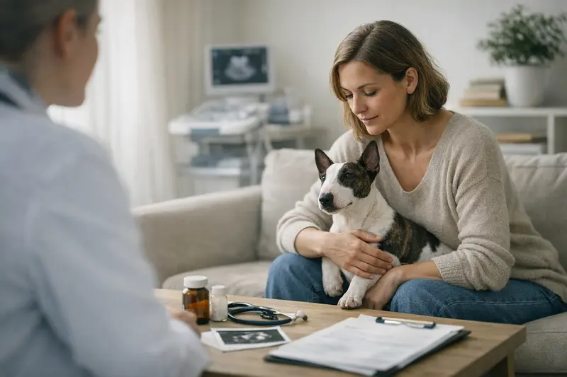 Wichtige Tarifpunkte bei Hundeversicherungen Eine Illustration zur Hundeversicherung mit Fokus auf wichtigen Tarifpunkten wie Erstattungssatz und Selbstbeteiligung.