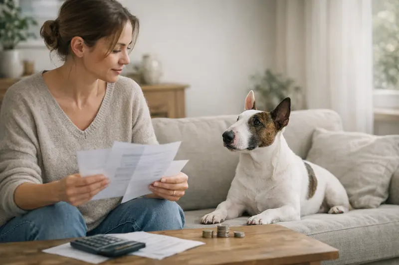 Hund beim Tierarzt, der über die Selbstbeteiligung in der Hundeversicherung informiert.