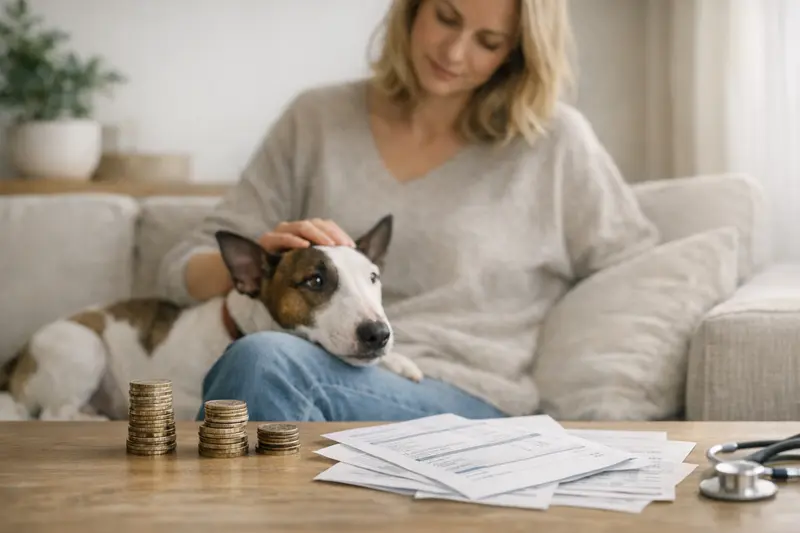 Hundeversicherung Selbstbeteiligung Ein Hundebesitzer diskutiert mit einem Tierarzt über die passende Selbstbeteiligung seiner Hundeversicherung.