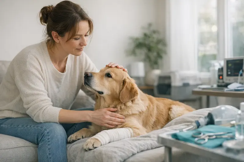 Operationen und Tierkrankenversicherung Hund und Katze beim Tierarzt, Symbol für Operationen und Tierkrankenversicherung.