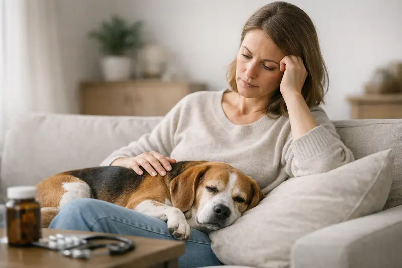 Hunde mit Hautproblemen unter tierärztlicher Untersuchung