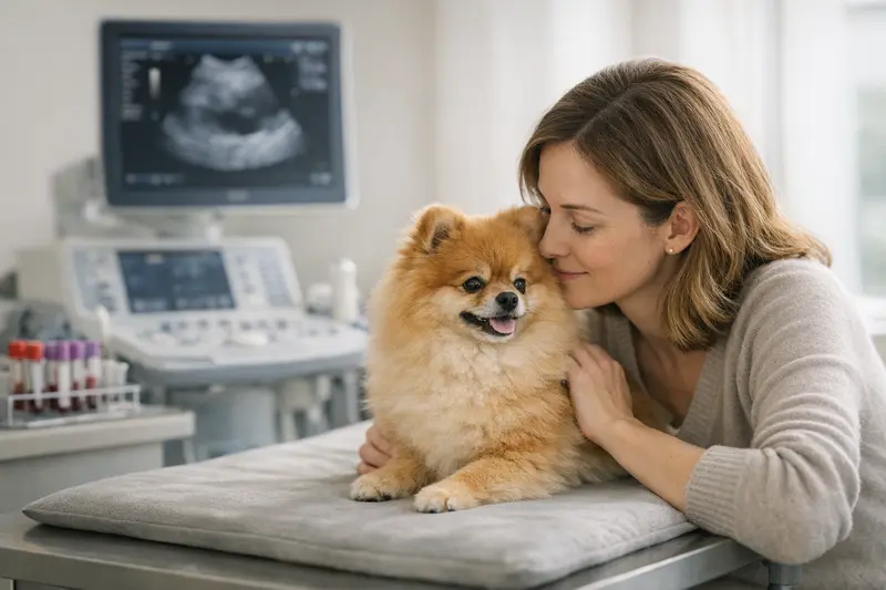 Tierarztuntersuchung Hund Ein Tierarzt untersucht einen Hund auf mögliche Gesundheitsprobleme.