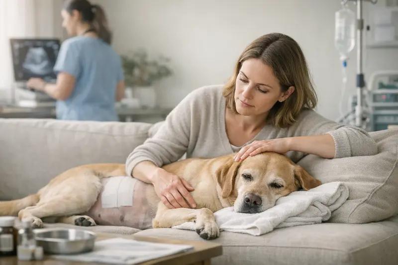 Ein Hund beim Tierarzt zur Untersuchung