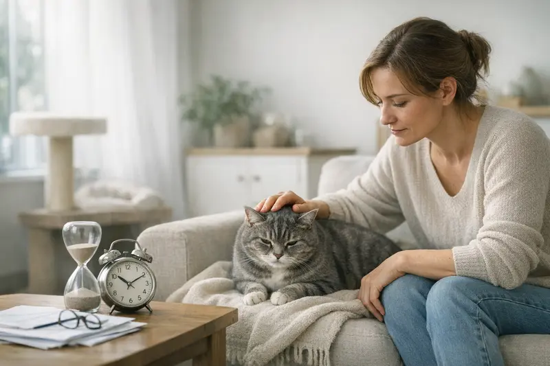 Ein Katzenschnurren, das für die Bedeutung von Wartezeiten bei Katzenversicherungen steht.