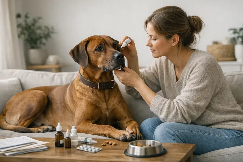 Vorsorge in der Hundeversicherung Vorsorgeleistungen in einer Hundeversicherung: Beispiel eines Hundes beim Tierarzt.