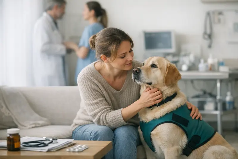Therapiehund OP-Versicherung Therapiehund erhält eine tierärztliche Untersuchung zur OP-Versicherung.