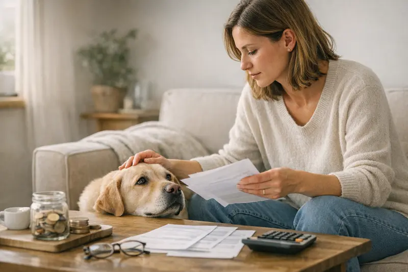 Tierarztkosten Absicherung Hunde- und Katzenhalter beim Gespräch über Tierarztkosten und Absicherung.
