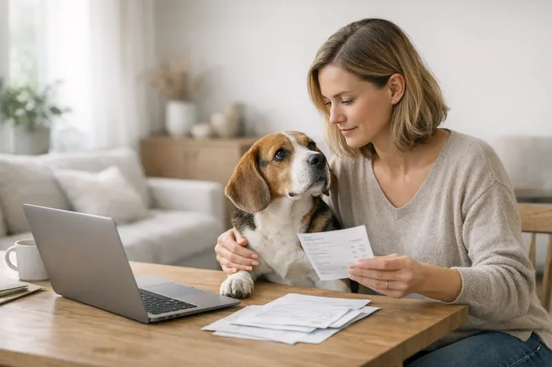 Erstattung Tierarztrechnung Ein Hund und eine Katze beim Tierarzt zur Behandlung.