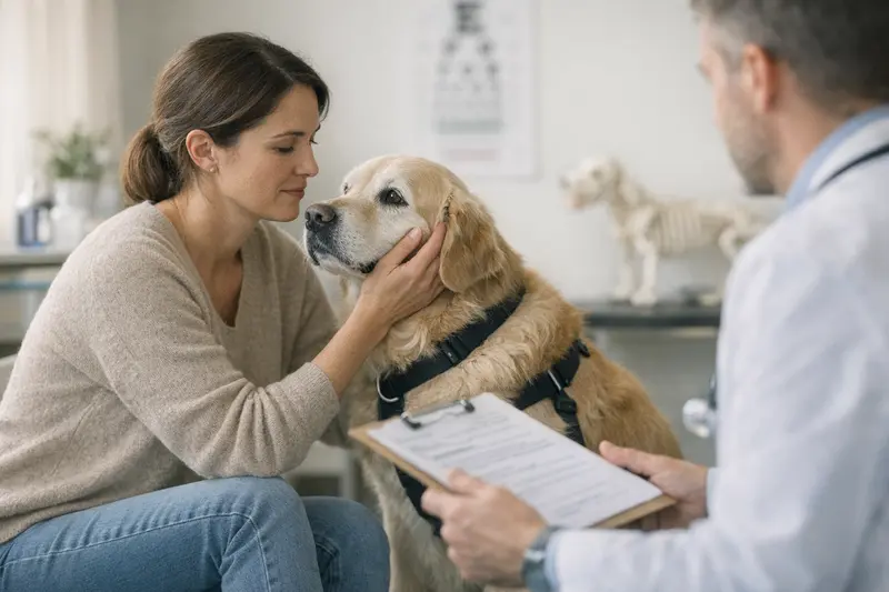 Ein Hund und eine Katze, die tierärztlich untersucht werden, zeigen die Bedeutung von Versicherungsschutz bei Vorerkrankungen.