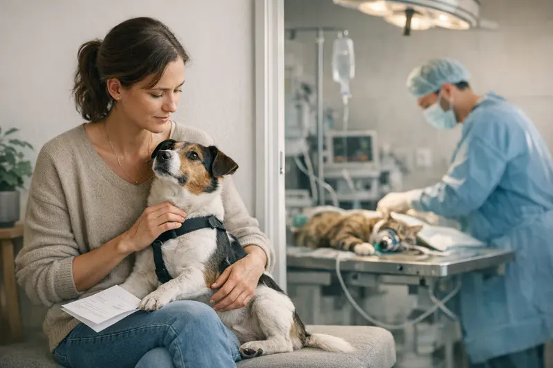 Diagramm, das den Unterschied zwischen OP-Schutz und Krankenversicherung für Tiere veranschaulicht.