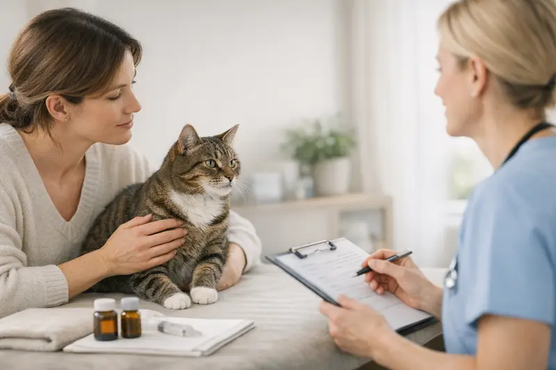 Tierkrankenversicherung und Vorsorgeleistungen Hunde- und Katzenhalter besprechen die verschiedenen Tarifoptionen einer Tierkrankenversicherung.