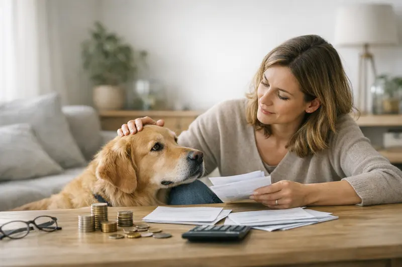 Selbstbeteiligung in der Tierkrankenversicherung Eine Hundebesitzerin diskutiert mit einem Tierarzt über die Selbstbeteiligung in einer Tierkrankenversicherung.