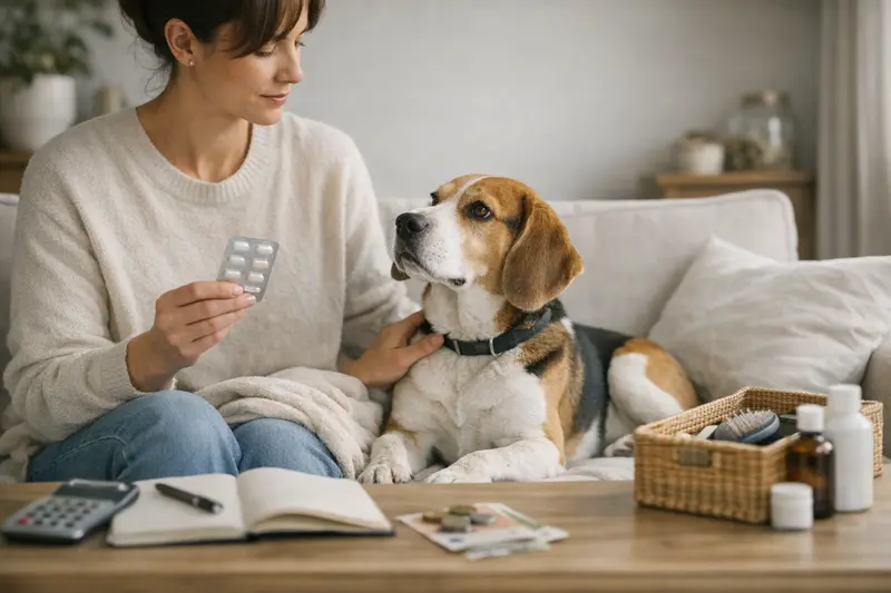 Ein Hund und eine Katze beim Tierarzt, das Bild symbolisiert Vorsorgeleistungen in der Tierkrankenversicherung.