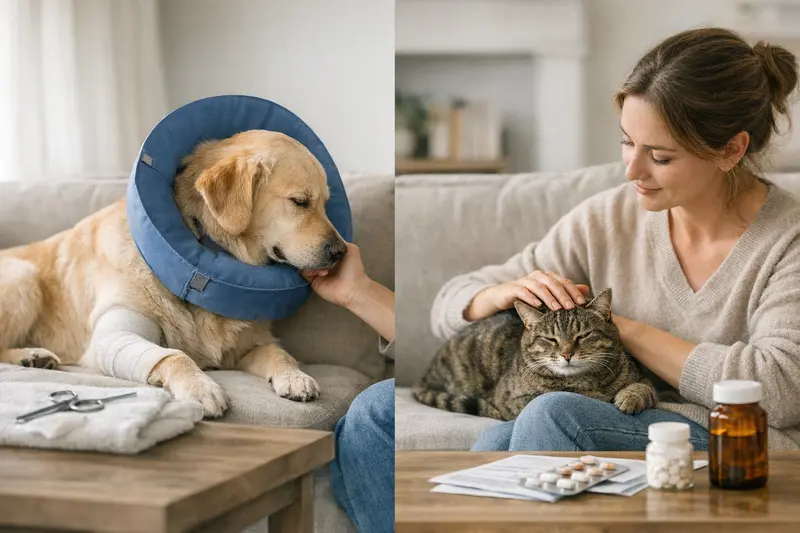 Unterschied zwischen OP-Versicherung und Krankenvollschutz Katzen- und Hundebild im Kontext von Tierkrankenversicherungen.