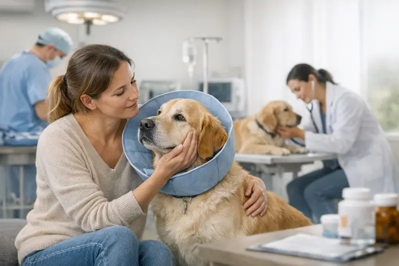 Infografik zeigt den Unterschied zwischen OP-Versicherung und Tierkrankenversicherung für Hunde.