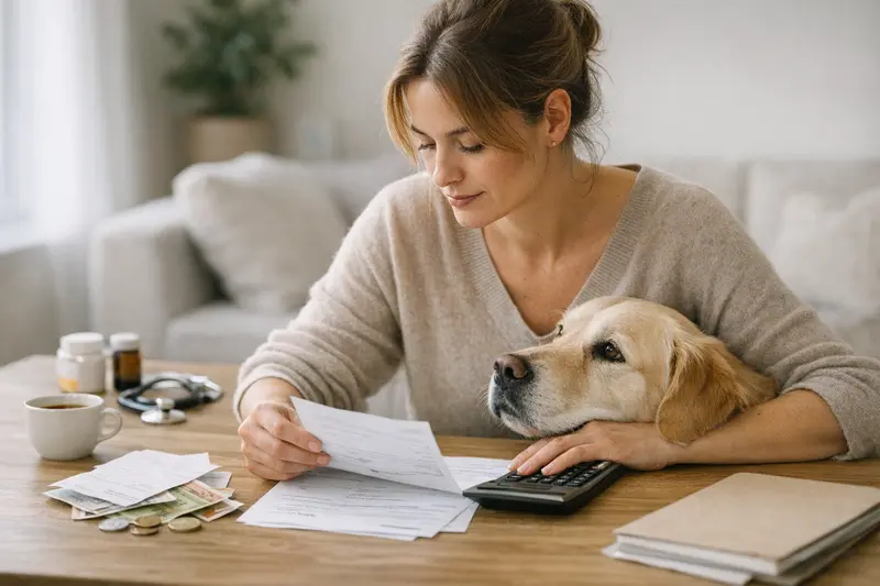 Selbstbeteiligung in der Tierkrankenversicherung für Hunde Ein Hund, der beim Tierarzt behandelt wird, verdeutlicht die Bedeutung der Selbstbeteiligung in der Tierkrankenversicherung.