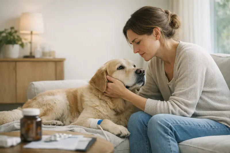 Hund im Garten - Bedeutung der Tierkrankenversicherung Ein gesunder Hund steht fröhlich im Garten und symbolisiert die Bedeutung einer Krankenversicherung für Tiere.