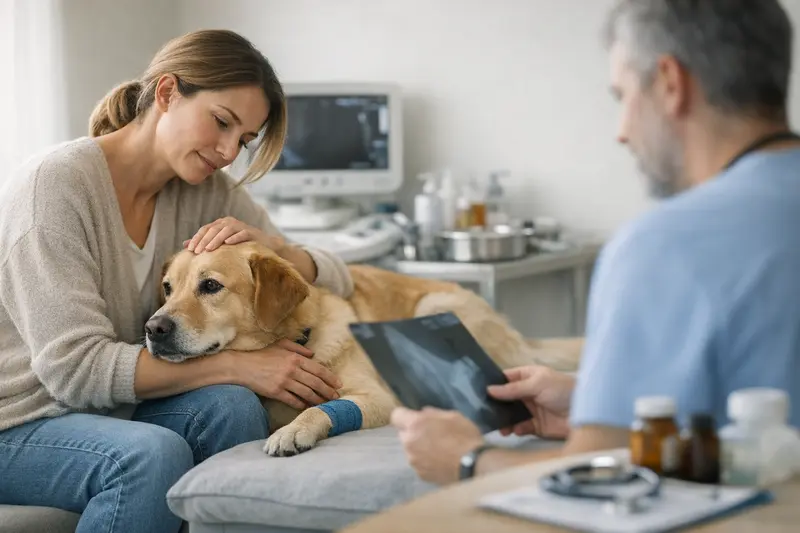 Ein Hund und eine Katze liegen entspannt auf einem Sofa und zeigen ihre Gesundheit.