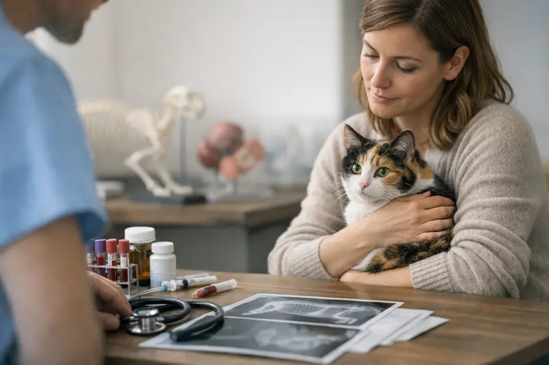 Tierarztbesuch Katze Katze beim Tierarzt zur Untersuchung