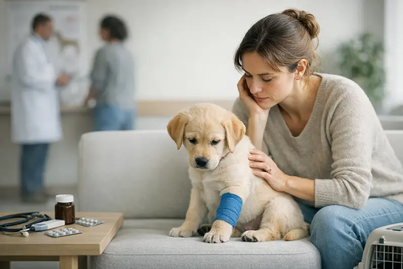 Hund beim Tierarzt – Kostenüberblick Ein Hund beim Tierarzt, der auf eine Untersuchung vorbereitet wird, um Tierarztkosten zu klären.