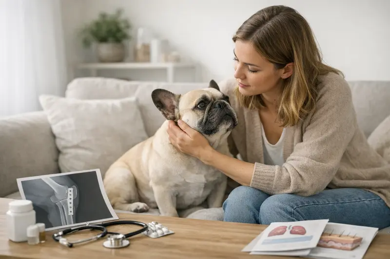 Rassespezifische Risiken bei der Tarifwahl Hunde und Katzen mit rassespezifischen Gesundheitsrisiken im Beratungsgespräch über Tierkrankenversicherung.
