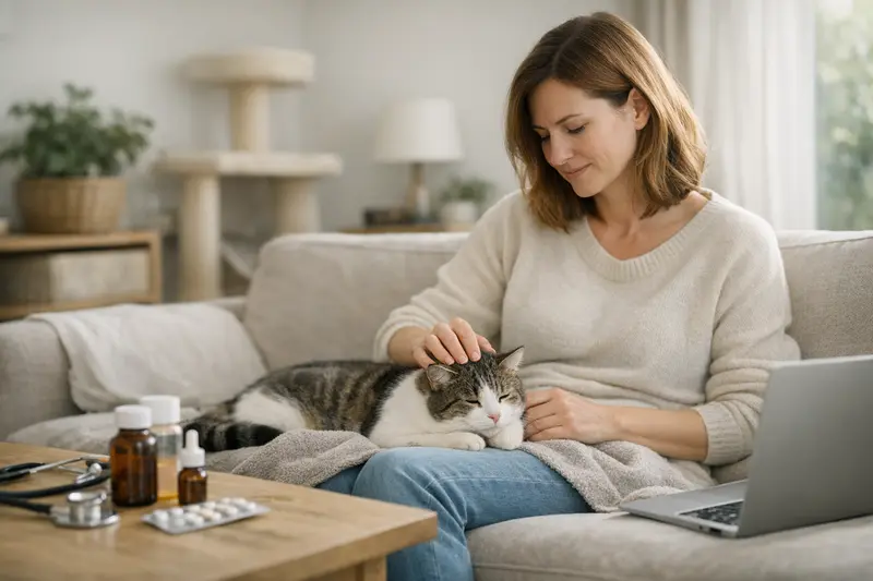 Katzenkrankenversicherung: OP-Schutz vs. kompletter Schutz Katzenbesitzer untersucht die Kosten für OP-Schutz und Krankenversicherungsschutz für seine Katze.