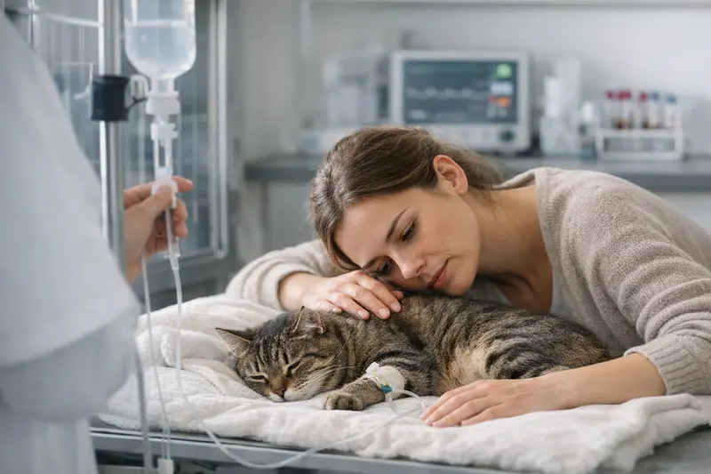 Tierarztkosten bei Katzenvergiftung Tierärztliche Behandlung einer Katze nach einer akuten Vergiftung.