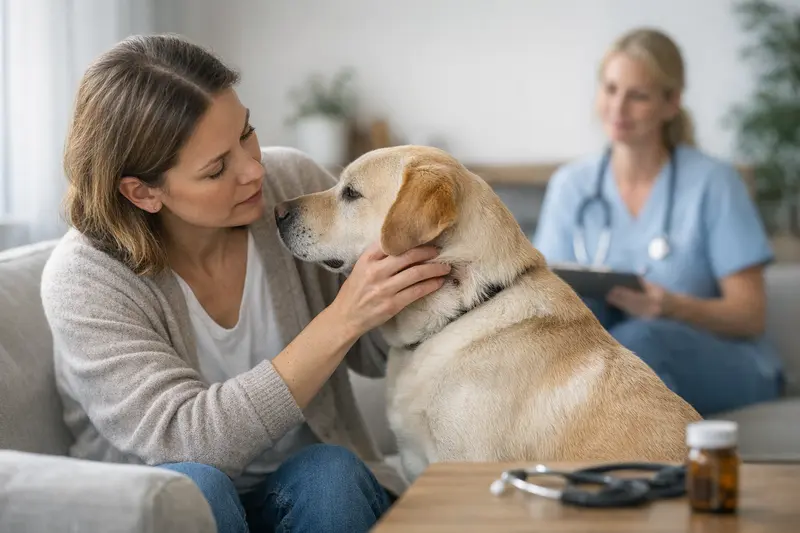 Hund mit Zecke Ein Hund mit einer Zecke zeigt, wie wichtig die Gesundheit des Tieres ist.