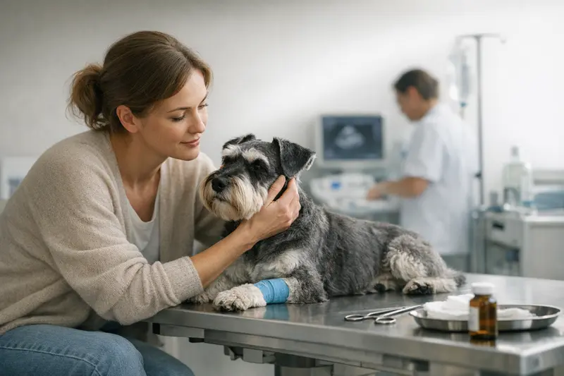 Tierarztkosten und Hundeversicherung Tierarzt bei der Behandlung eines Hundes, der von einer Tierkrankenversicherung abgedeckt wird.
