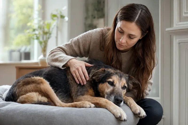 Hund in ruhiger Bewegungssituation, Symbolbild für Gelenkprobleme und Arthrose