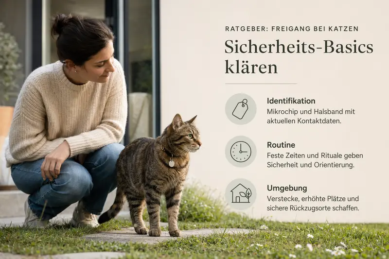 Katze im Freigang in sicherer Umgebung