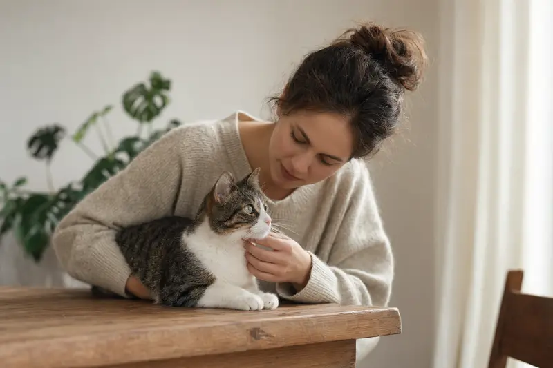 Katze beim Gesundheitscheck in ruhiger Umgebung