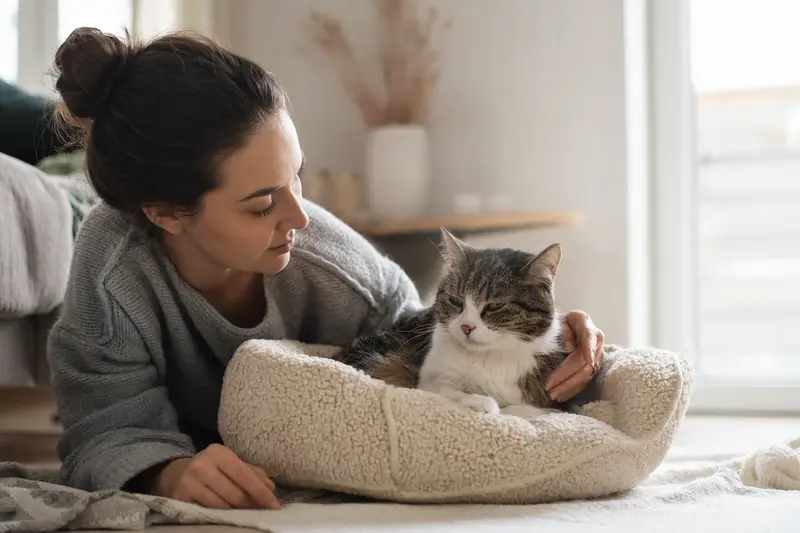 Katze in ruhiger Umgebung, Symbolbild für Gesundheit der Harnwege