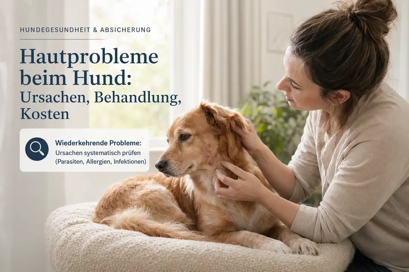 Hund mit sichtbaren Hautirritationen am Fell – Symbolbild für Hautprobleme