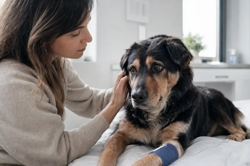 Hund in tierärztlicher Umgebung – Symbolbild für OP-Kostenschutz