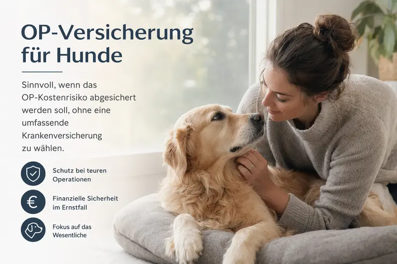 Hund in ruhiger Umgebung beim Tierarzt – Symbolbild für OP-Kostenschutz