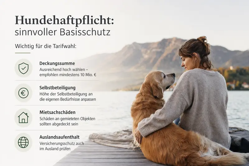 Hund an der Leine im Alltag – Symbol für verantwortungsbewussten Haftpflichtschutz