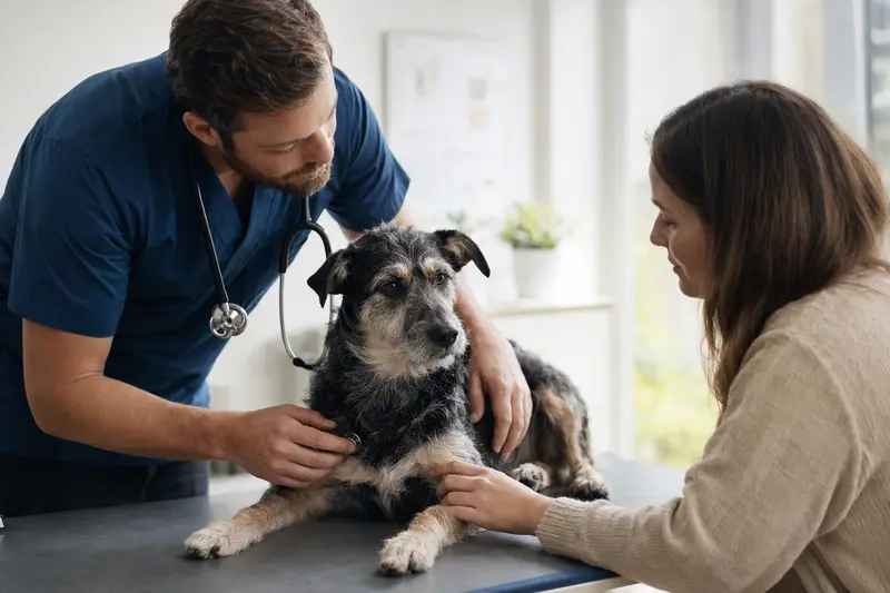 Hund beim Tierarzt – Symbolbild für Gesundheitskosten und Versicherungsschutz