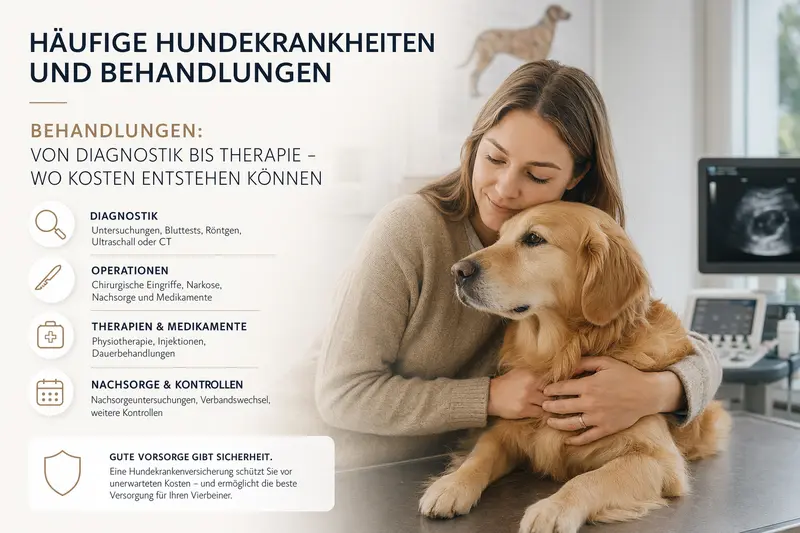 Hund beim Tierarzt: Untersuchung als Beispiel für Diagnostik und Behandlung